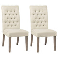 Oatmeal and Vineyard Oak Tufted Back Parson