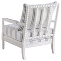 White And Navy Upholstered Stripe Accent Chair White White Primary Living Space Traditional Foam Fabric