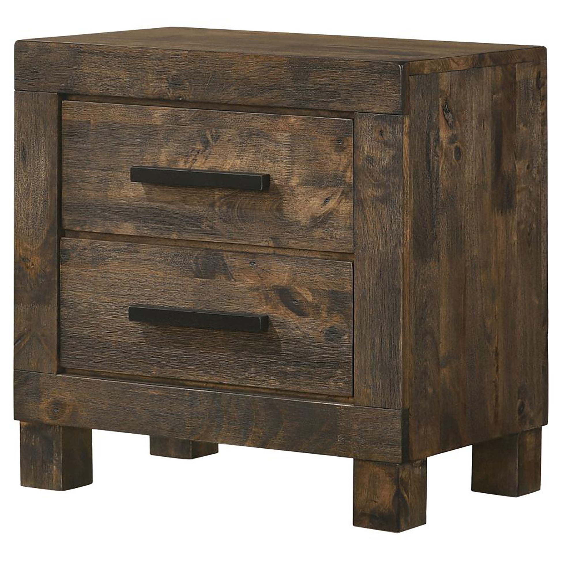 Rustic Golden Brown 2 Drawer Nightstand Brown Brown 2 Drawers Bedroom Drawer Storage Farmhouse,Rustic Rubberwood Dovetail Joints Wood