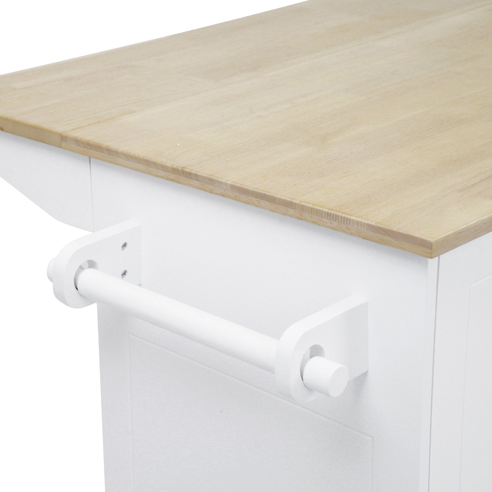 Kitchen Island with Drop Leaf, 53.9" Width Rolling