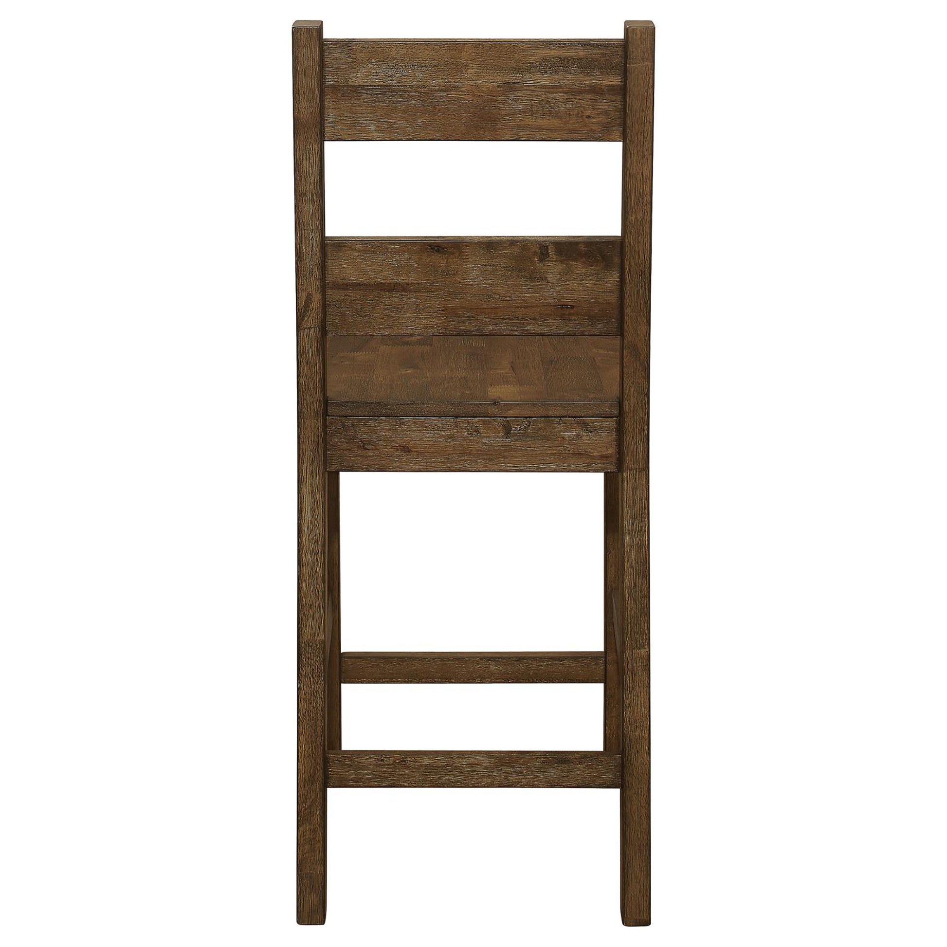 Rustic Golden Brown Ladder Back Counter Height Stools Set Of 2 Solid Brown Light Brown Dining Room Wipe Clean Rectangular Farmhouse,Rustic Bar Stools Rubberwood Ladder Back Wood