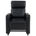 Black Upholstered Push Back Recliner Black Faux Leather Manual Push Back Wood Primary Living Space Medium Firm Tufted Back Contemporary,Modern Fir Square Arms Foam Faux Leather