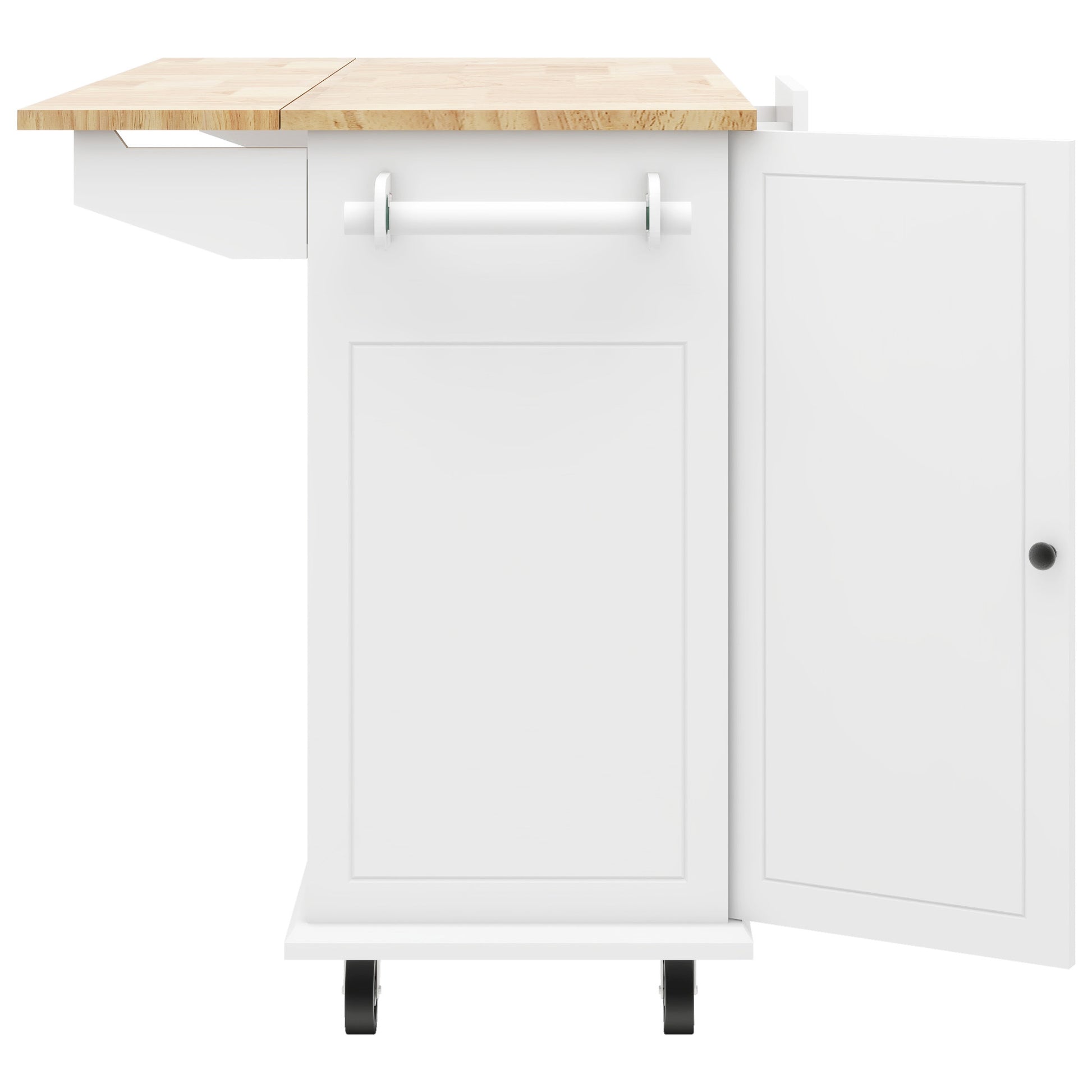 Kitchen Island With Drop Leaf, 53.9" Width Rolling Kitchen Cart On Wheels With Internal Storage Rack And 3 Tier Pull Out Cabinet Organizer, Kitchen Storage Cart With Spice Rack, Towel Rack White White Kitchen Classic,European,Modern Rectangular Kitchen