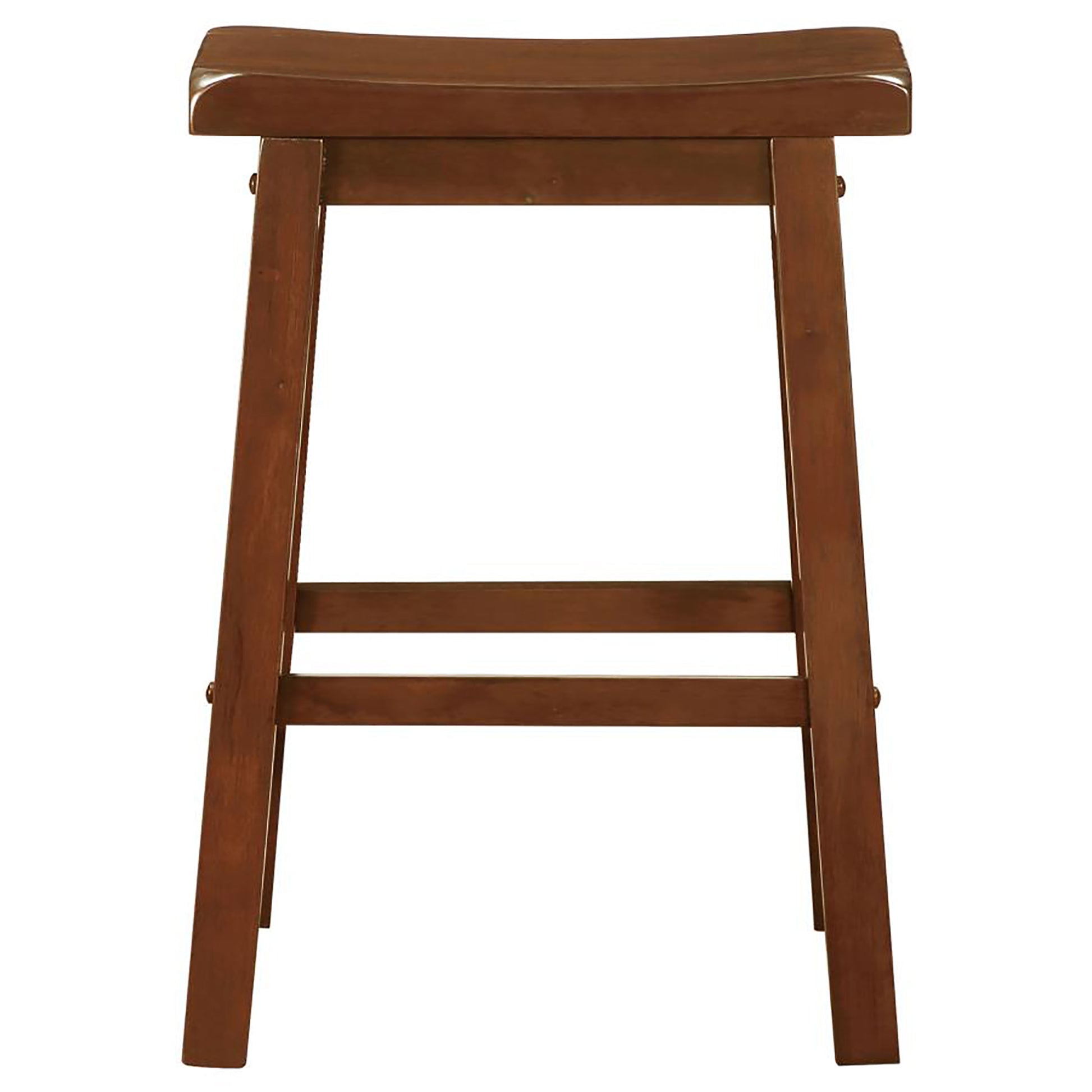 Chestnut Counter Height Stools Set Of 2 Solid Brown Brown Dining Room Wipe Clean Transitional Rubberwood Wood