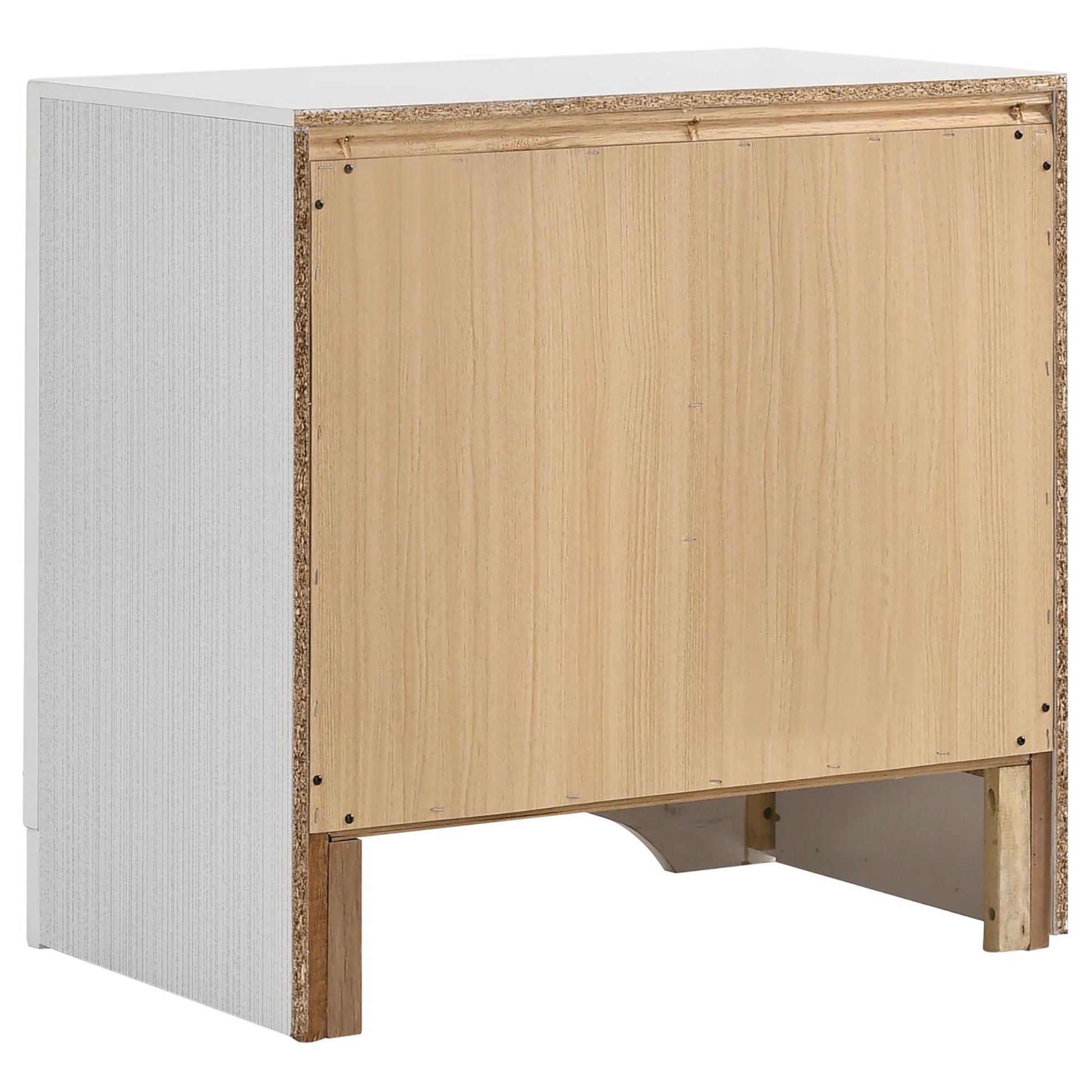 White 2 Drawer Nightstand With Hidden Jewelry Tray White White 2 Drawers Bedroom Drawer Storage Contemporary,Modern Rubberwood Felt Lined Drawers White Wood