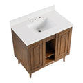 36'' Freestanding Single Bathroom Vanity with Marble wood-1-2-soft close