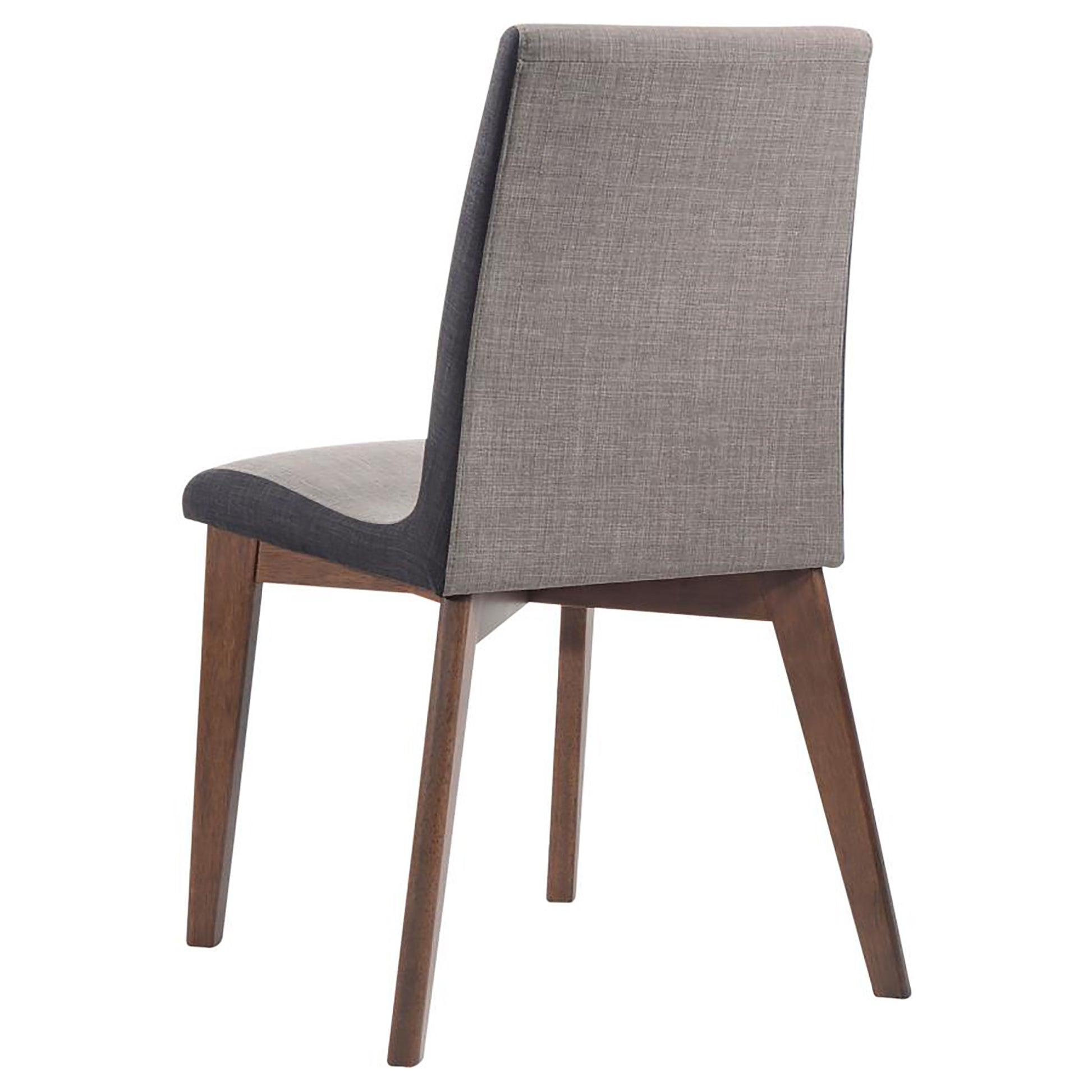 Grey And Natural Walnut Upholstered Side Chairs Set Of 2 Solid Grey Light Brown Dining Room Foam Spot Clean Mid Century Modern Side Chair Rubberwood Solid Back Foam Fabric