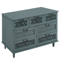 7 Drawer Cabinet, American Furniture, Suitable For Bedroom, Living Room, Study Dark Green Particle Board