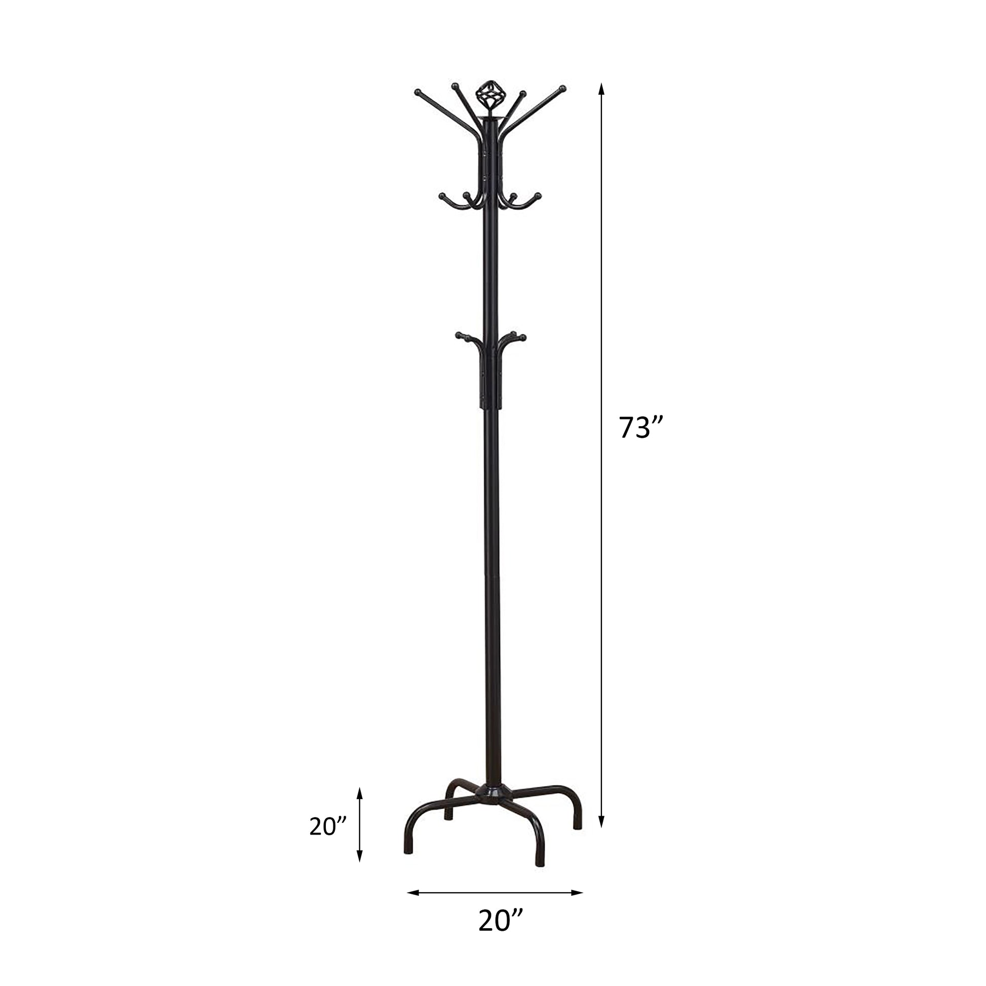 Black Metal Coat Rack Black Primary Living Space Traditional Metal
