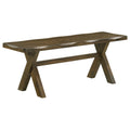 Knotty Nutmeg Dining Bench Brown Brown Dining Room Wipe Clean Rectangular Farmhouse,Rustic Rubberwood Wood