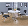 White And Chrome Round Dining Table White Dining Room Contemporary,Modern Round Kitchen & Dining Tables Wood