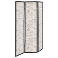 Beige And Espresso 3 Panel Folding Screen Beige Traditional Fabric