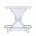 Glossy White And Chrome Bar Unit Glossy White Dining Room Contemporary,Modern Rectangular Glossy Kitchen & Dining Tables Wood Pedestal