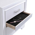 White 2 Drawer Nightstand With Hidden Jewelry Tray White White 2 Drawers Bedroom Drawer Storage Contemporary,Modern Rubberwood Felt Lined Drawers White Wood