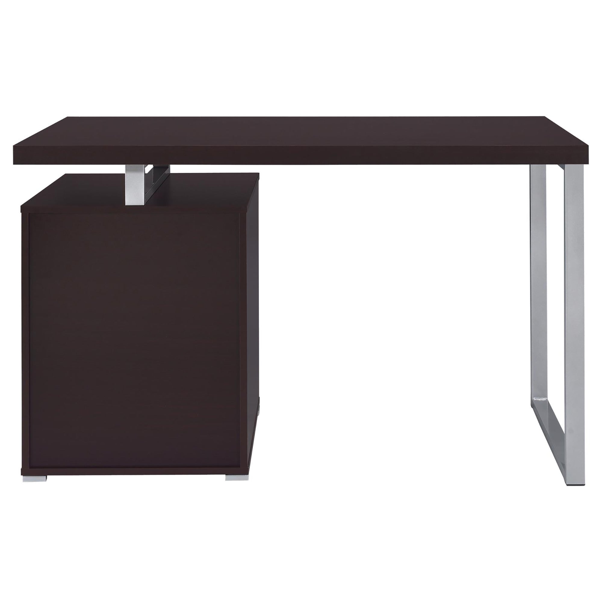 Cappuccino 3 drawer Reversible Office Desk cappuccino-brown-computer