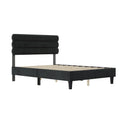 Full Bed Frame With Headboard,Sturdy Platform Bed With Wooden Slats Support,No Box Spring,Mattress Foundation,Easy Assembly Dark Grey Dark Grey Wood