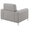 Taupe Track Arm Upholstered Chair Taupe Primary Living Space Contemporary,Modern Foam Faux Leather