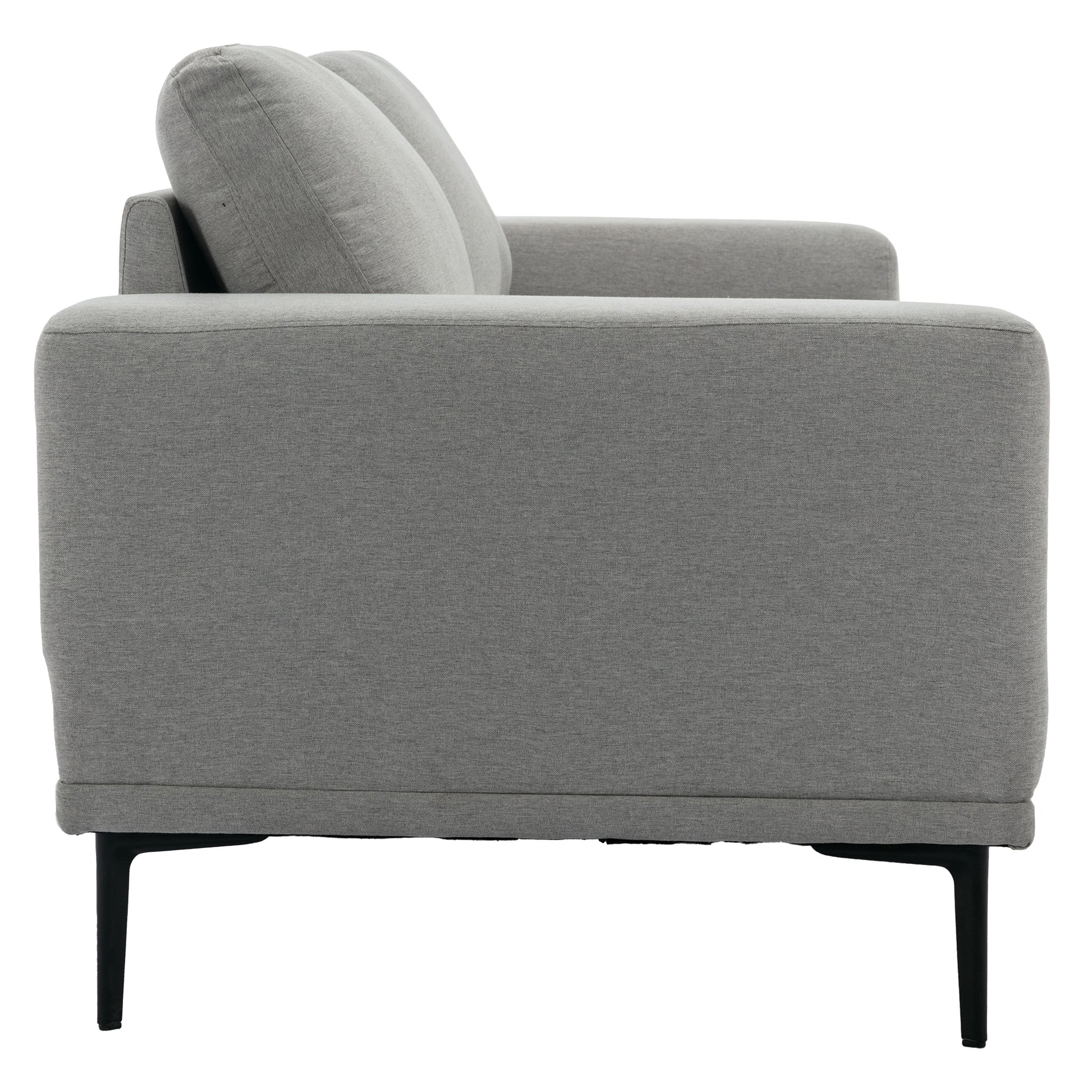 Large Sofa, 74.8 Inch Linen Fabric Loveseat Couch Mid Century Modern Upholstered Accent Couches For Living Room, Apartment, Bedroom,Light Grey Light Grey Linen Wood Dining Room Medium Soft Cushion Back Foam Linen 2 Seat