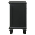 Black 3 Drawer Nightstand With Pull Out Tray Black 3 Drawers Bedroom Drawer Storage Coastal Rubberwood Felt Lined Drawers Black Wood