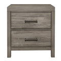 Rustic Style Bedroom Nightstand Of 2 Drawers Weathered Gray Finish Premium Melamine Laminate Wooden Furniture 1Pc Gray 2 Drawers Bedroom Rustic,Transitional Wood