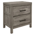 Rustic Style Bedroom Nightstand Of 2 Drawers Weathered Gray Finish Premium Melamine Laminate Wooden Furniture 1Pc Gray 2 Drawers Bedroom Rustic,Transitional Wood