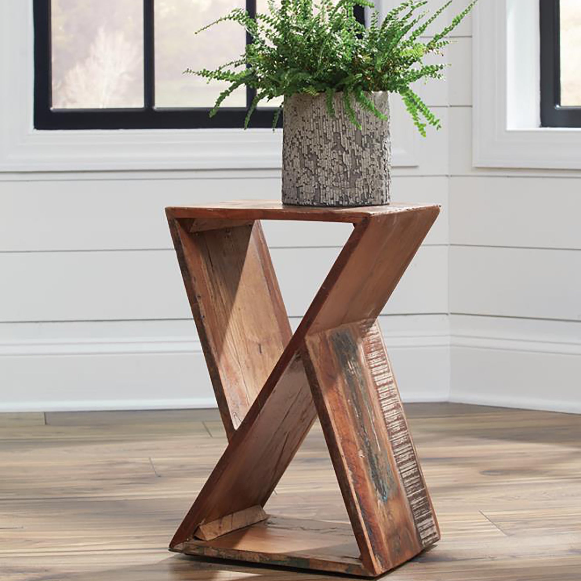 Natural Accent Table Natural Brown Primary Living Space Farmhouse,Rustic Coffee & End Tables Wood