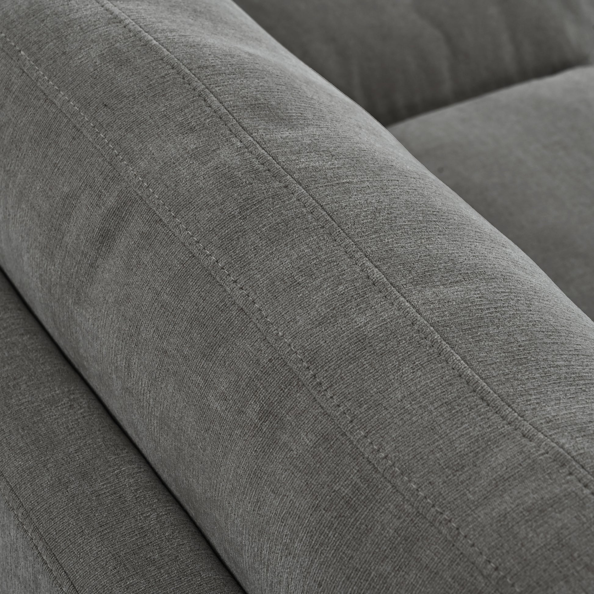 Three Indoor Cushioned Combination Sofas With Three Pillows And Curved Seat, For Living Room, Study Room, And Apartment Gray Polyester