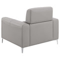 Taupe Track Arm Upholstered Chair Taupe Primary Living Space Contemporary,Modern Foam Faux Leather