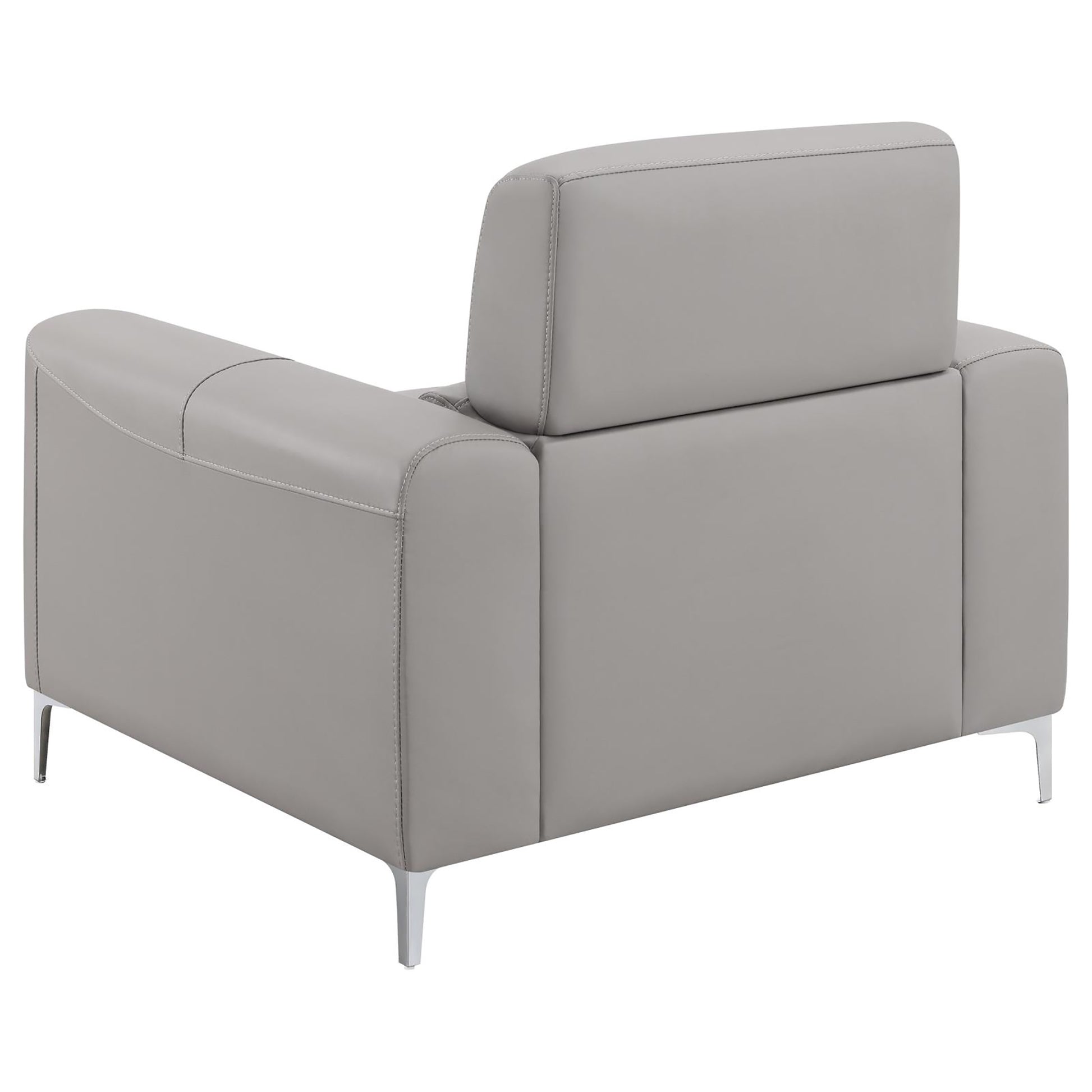 Taupe Track Arm Upholstered Chair Taupe Primary Living Space Contemporary,Modern Foam Faux Leather