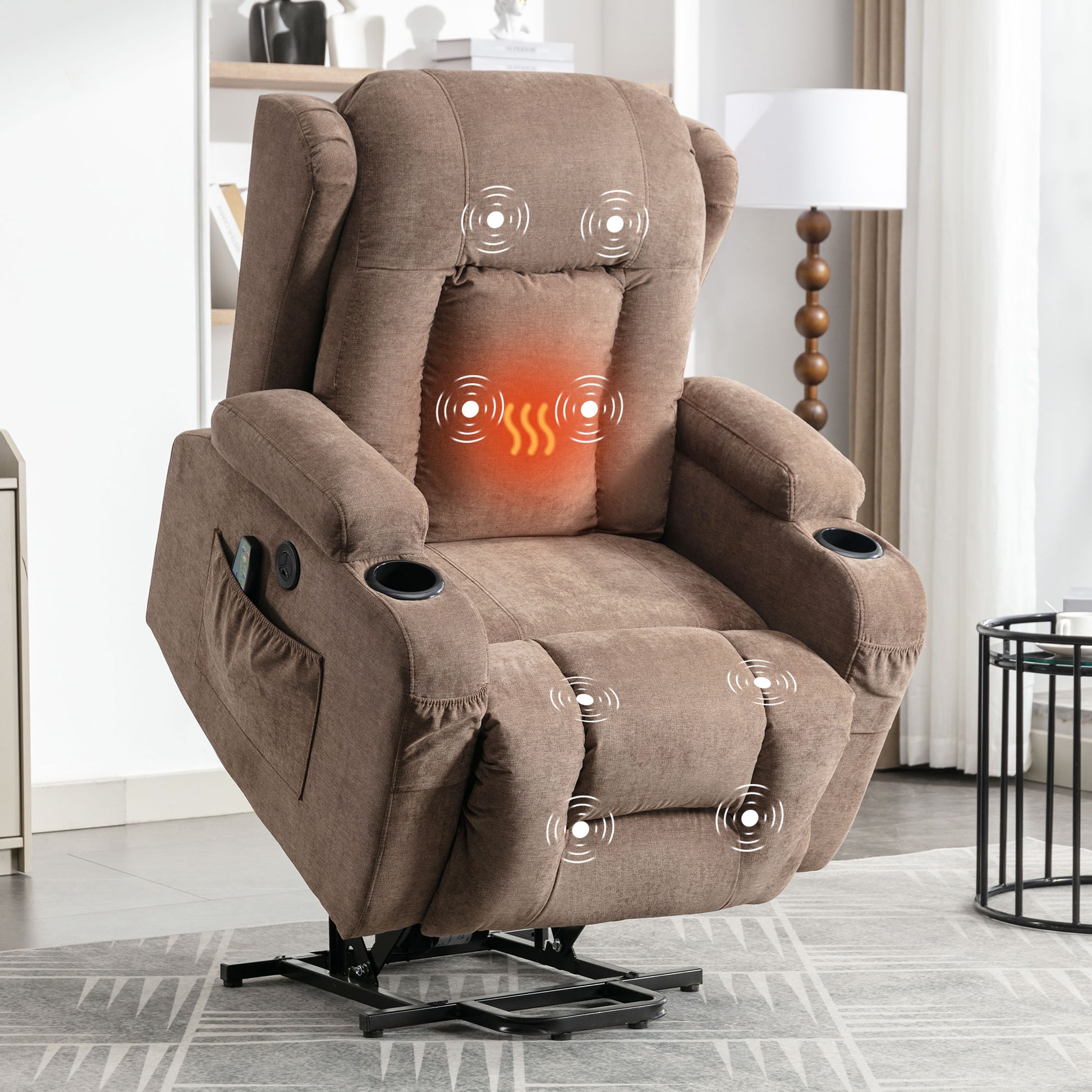 Power Lift Recliner Chair Recliners For Elderly With Heat And Massage