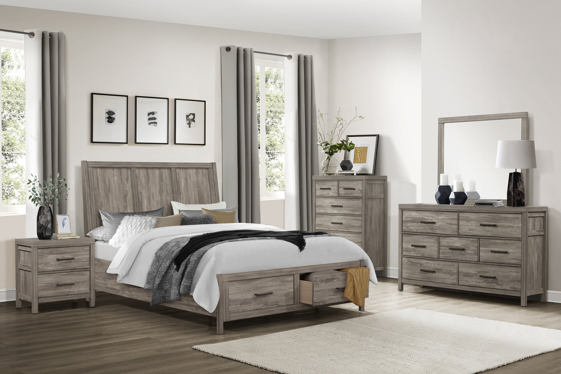 Rustic Style Bedroom Dresser Of 7 Drawers Weathered Gray Finish Premiu Rustic Style Bedroom Dresser Of 7 Drawers Weathered Gray Finish Premiu