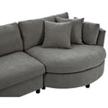 Three Indoor Cushioned Combination Sofas With Three Pillows And Curved Seat, For Living Room, Study Room, And Apartment Gray Polyester