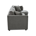 Three Indoor Cushioned Combination Sofas With Three Pillows And Curved Seat, For Living Room, Study Room, And Apartment Gray Polyester