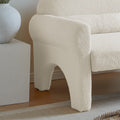 Modern Boucle Seat For Living Room Antique White Foam