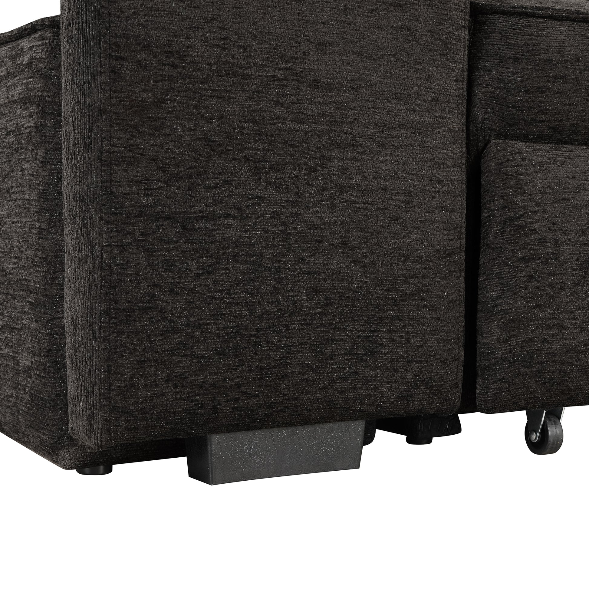 104.5" Modern L Shape 3 Seat Reversible Sectional Couch, Pull Out Sleeper Sofa With Storage Chaise And 2 Stools For Living Room Furniture Set, Charcoal Grey Charcoal Grey Foam Chenille 3 Seat