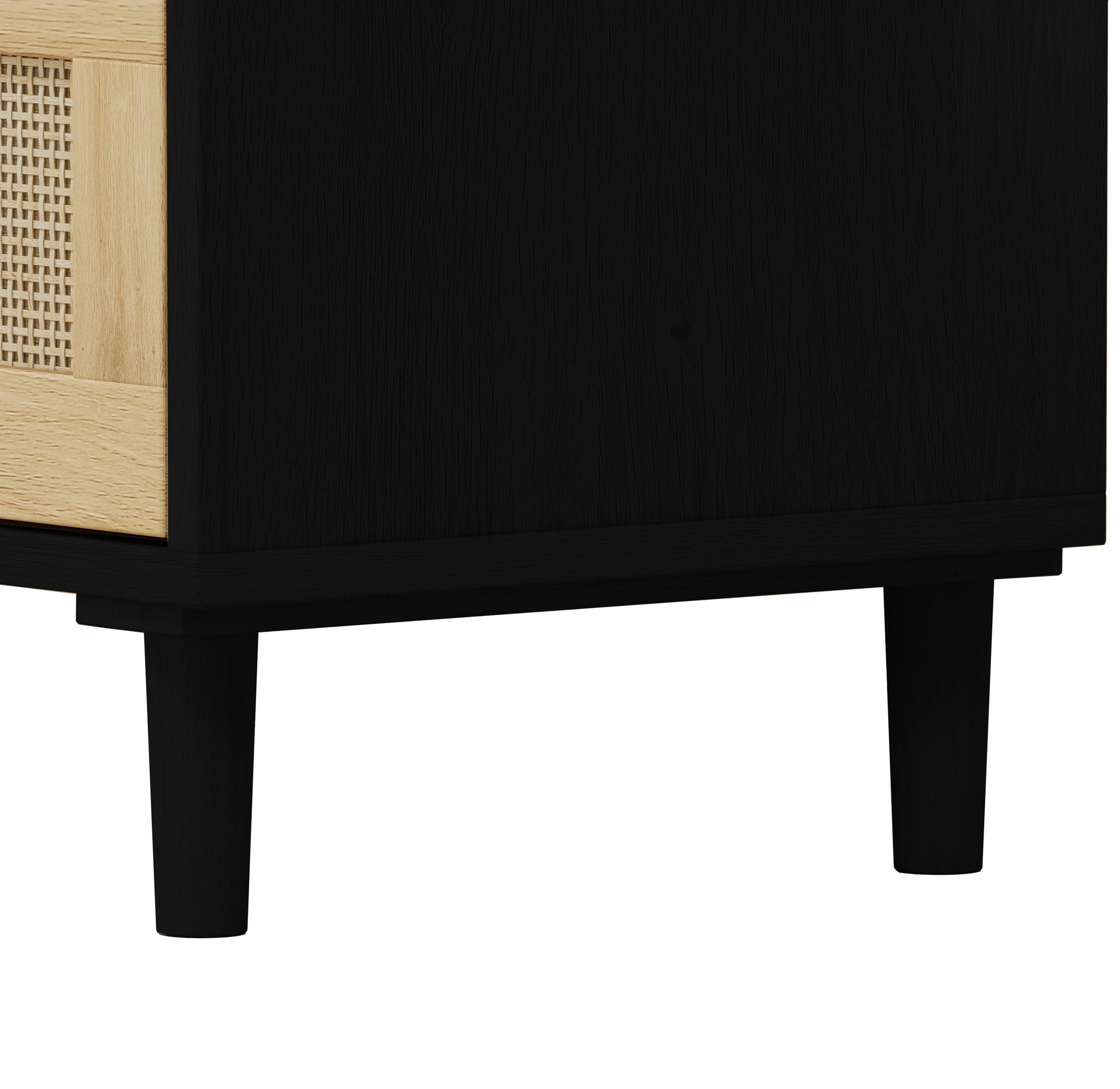 31.50"3 Drawers Rattan Storage Cabinet Rattan Drawer,For Bedroom,Living Room,Dining Room,Hallways,Black Black Mdf