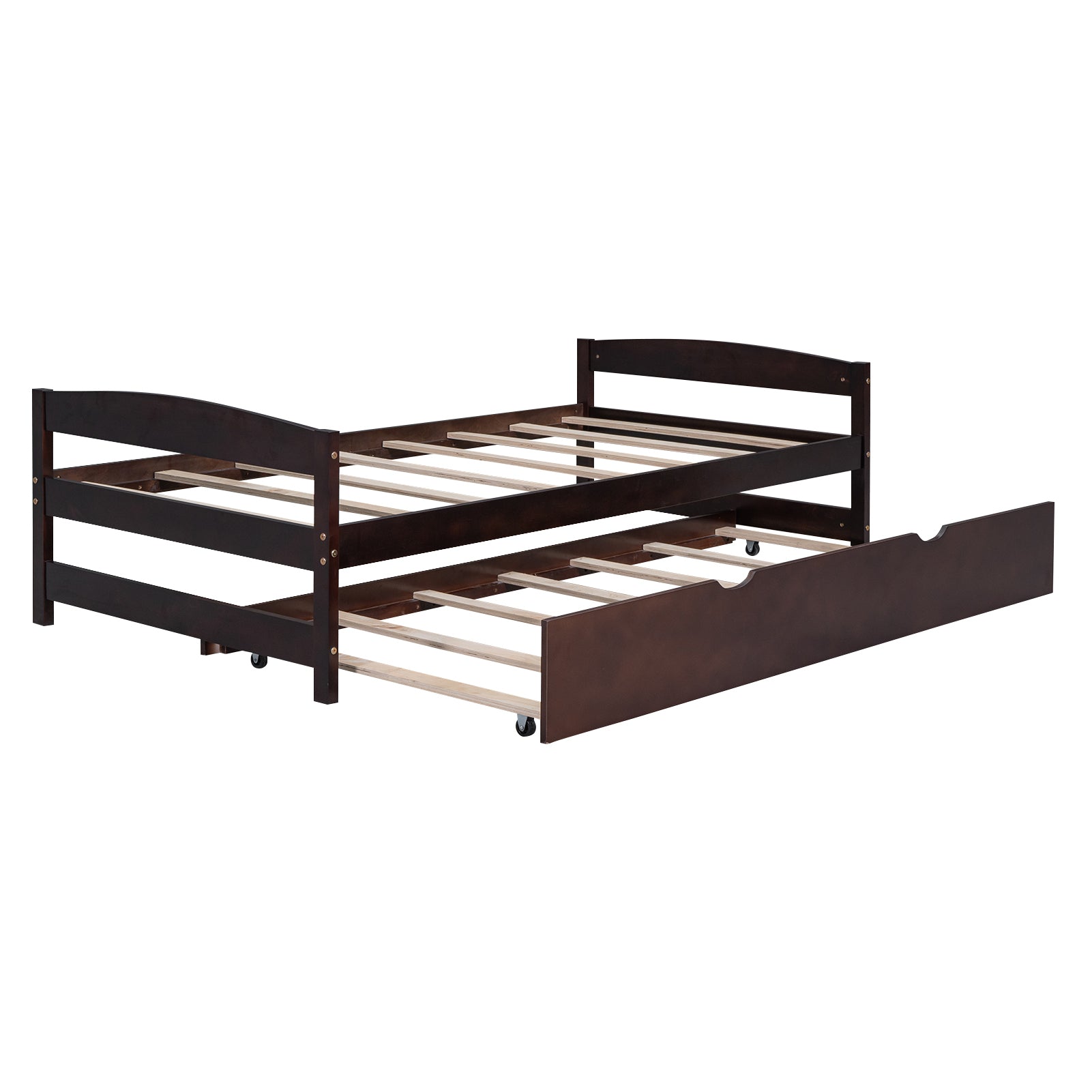 Twin Size Platform Bed with Twin Size Trundle, box spring not