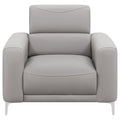 Taupe Track Arm Upholstered Chair Taupe Primary Living Space Contemporary,Modern Foam Faux Leather