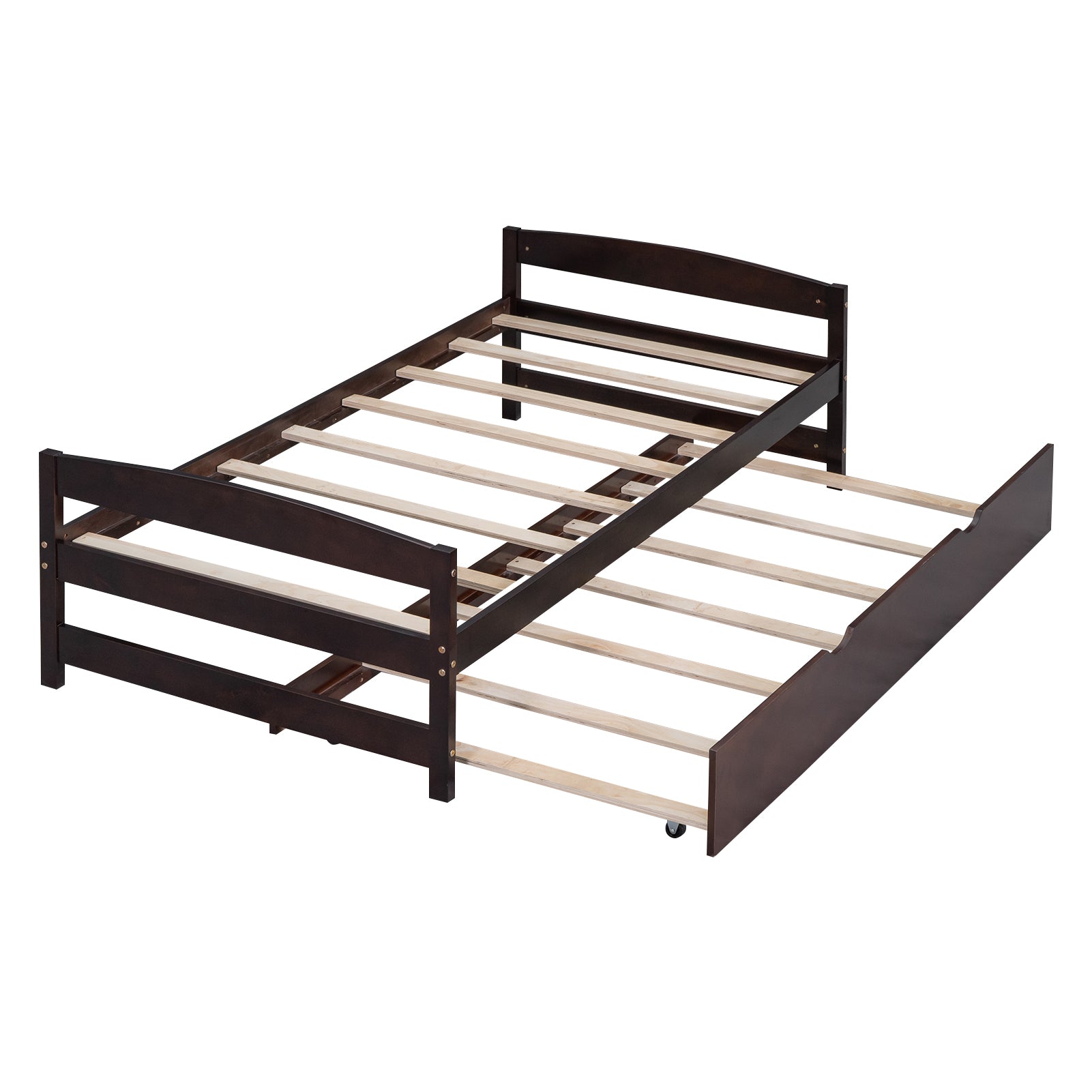 Twin Size Platform Bed with Twin Size Trundle, box spring not