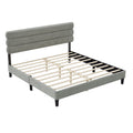 King Bed Frame With Headboard,Sturdy Platform Bed With Wooden Slats Support,No Box Spring,Mattress Foundation,Easy Assembly Light Grey Wood
