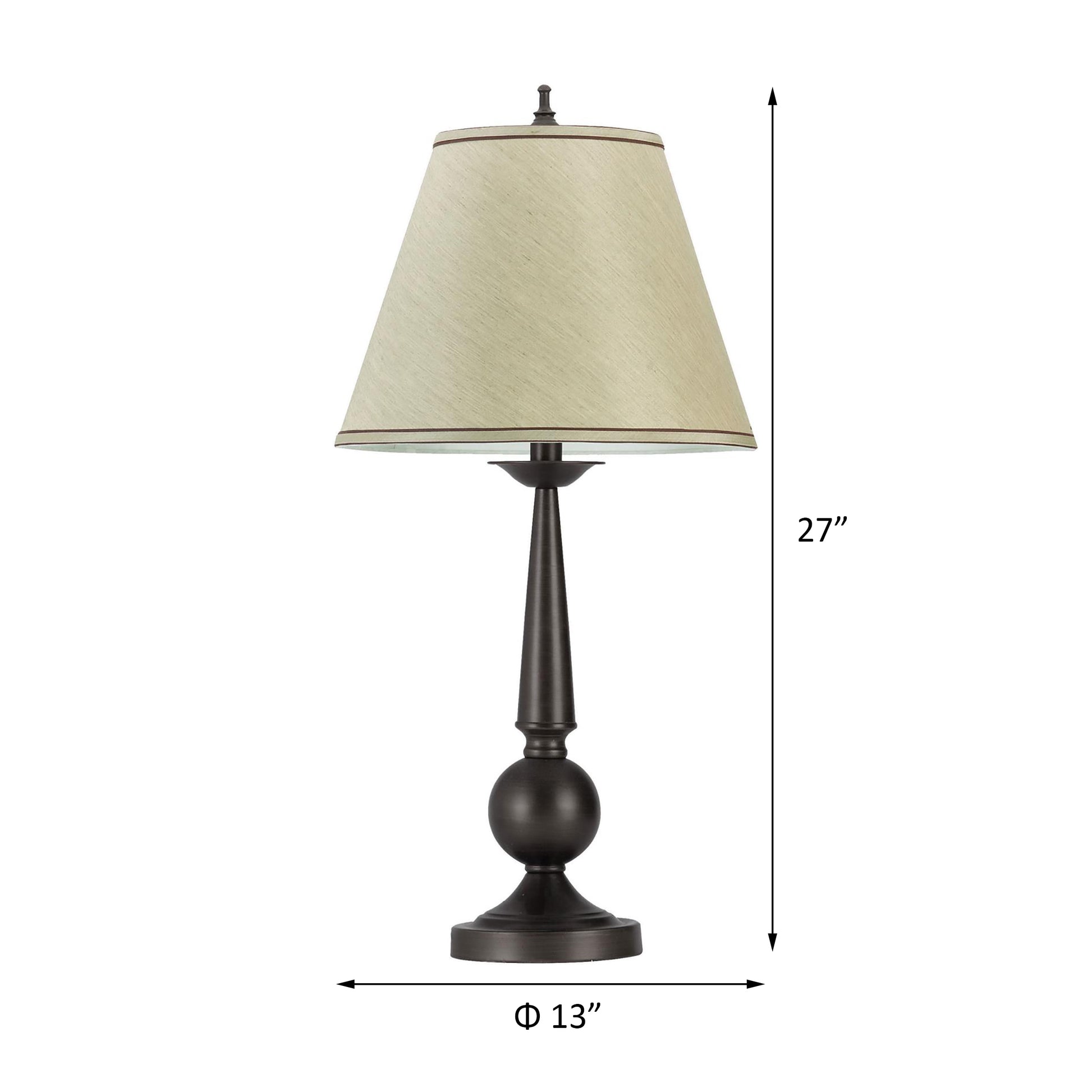 Bronze And Beige Table Lamps With Cone Shade Set Of 2 Beige Brown Table&Floor Lamps Traditional Led Bedroom Metal