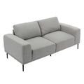 Large Sofa, 74.8 Inch Linen Fabric Loveseat Couch Mid Century Modern Upholstered Accent Couches For Living Room, Apartment, Bedroom,Light Grey Light Grey Linen Wood Dining Room Medium Soft Cushion Back Foam Linen 2 Seat