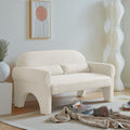 Modern Boucle Seat For Living Room Antique White Foam