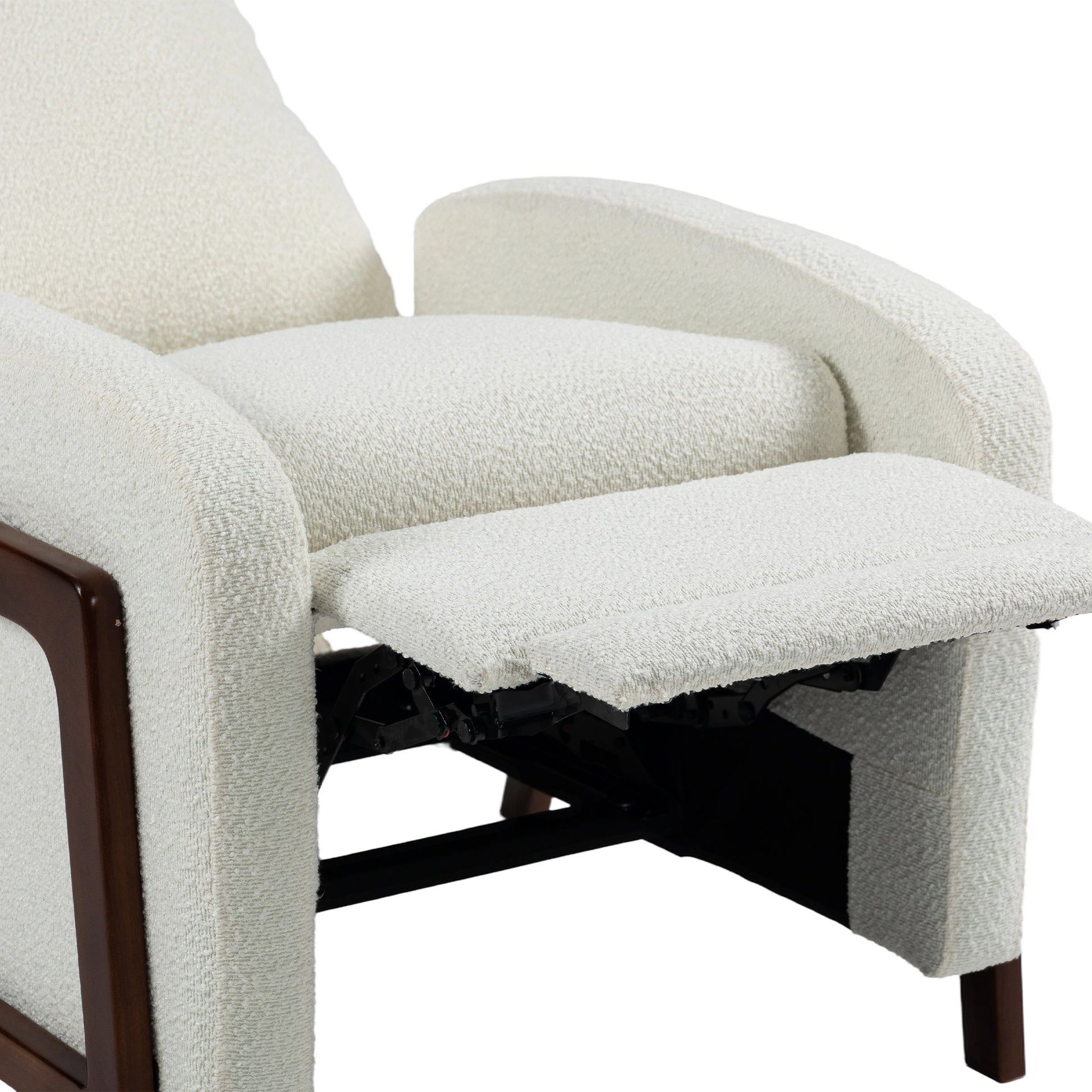 Coolmore Recliner Chair Adjustable Home Theater Single Fabric Recliner Sofa Furniture With Thick Seat Cushion And Backrest Modern Living Room Recliners Beige Boucle