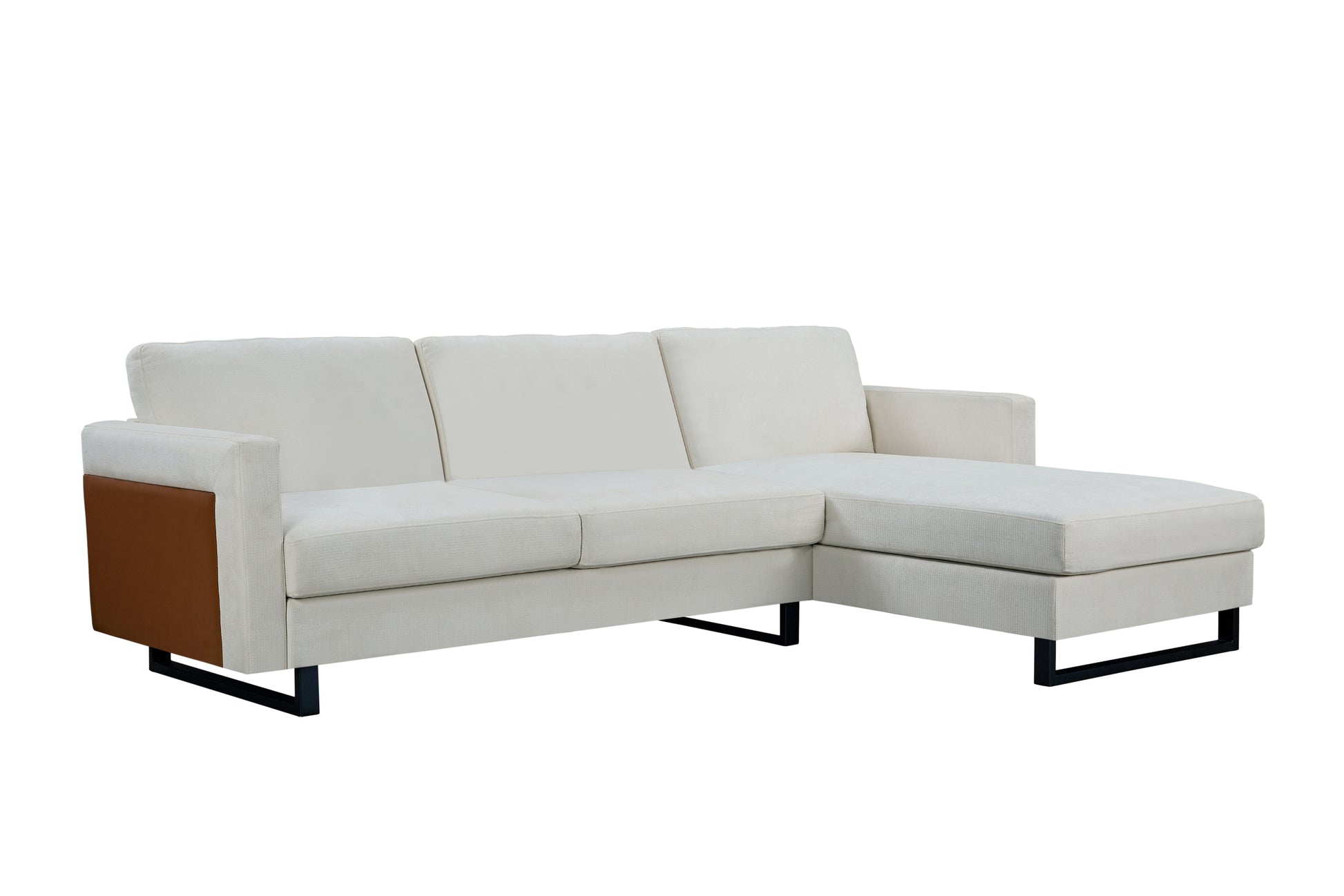 Sofa The Best Choice Products Upholstered Sectional Sofa For Families, Apartments, Dormitories, Award Rooms, Compact Space With Chaise Longue, 3 Seats, L Shaped Design, Off White Cream White Linen Dining Room Medium Soft Metal & Wood 3 Seat