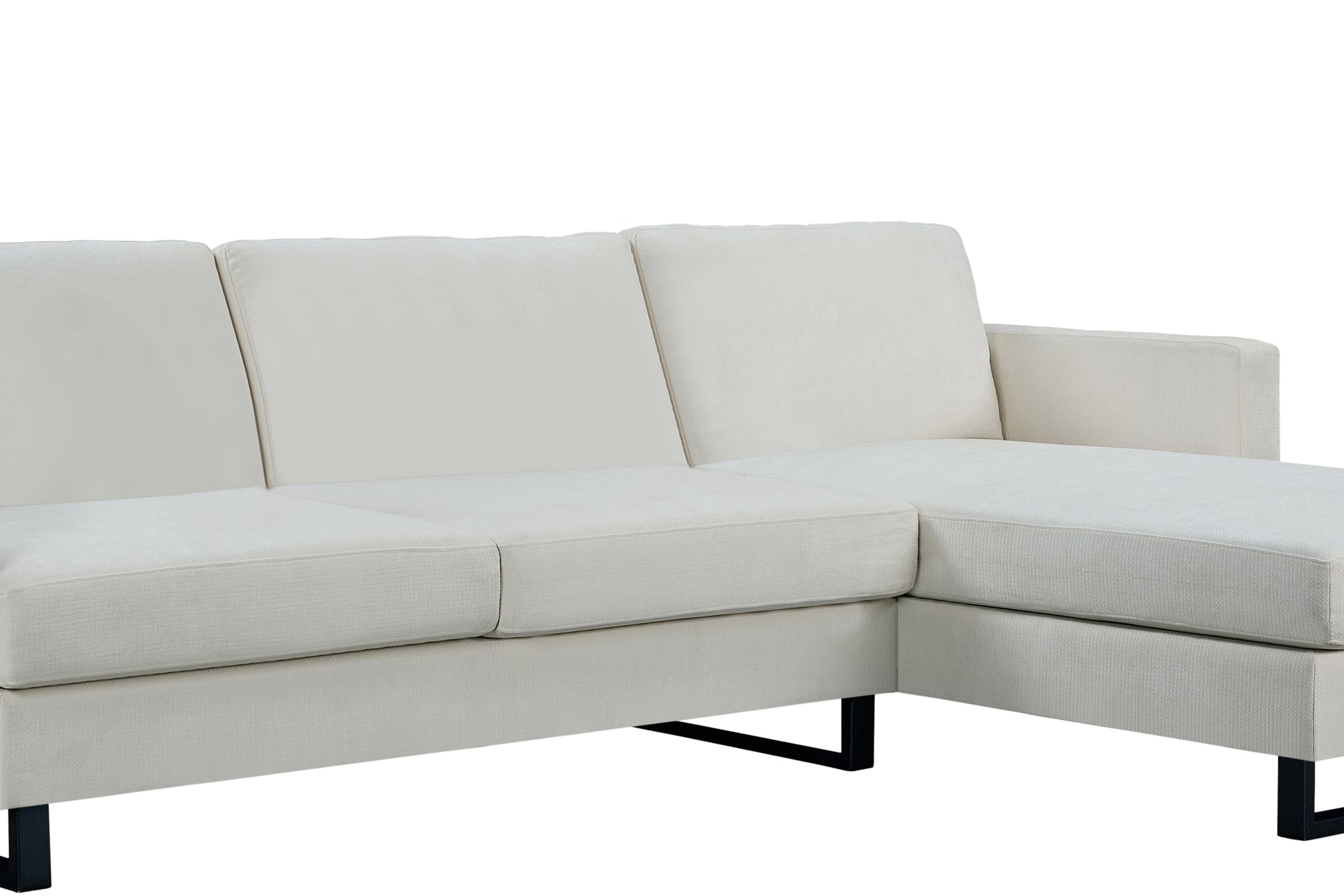Sofa The Best Choice Products Upholstered Sectional Sofa For Families, Apartments, Dormitories, Award Rooms, Compact Space With Chaise Longue, 3 Seats, L Shaped Design, Off White Cream White Linen Dining Room Medium Soft Metal & Wood 3 Seat