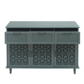 3 Door 3 Drawer Cabinet, American Furniture, Suitable For Bedroom, Living Room, Study Dark Green Particle Board