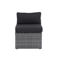 5 Pieces Pe Rattan Sectional Outdoor Furniture Cushioned U Sofa Set With 2 Pillow Grey Wicker Black Cushion Yes Sectional Black Grey Weather Resistant Frame Mildew Resistant Cushion Garden & Outdoor Modern Complete Patio Sets Fiber Foam And Polyester