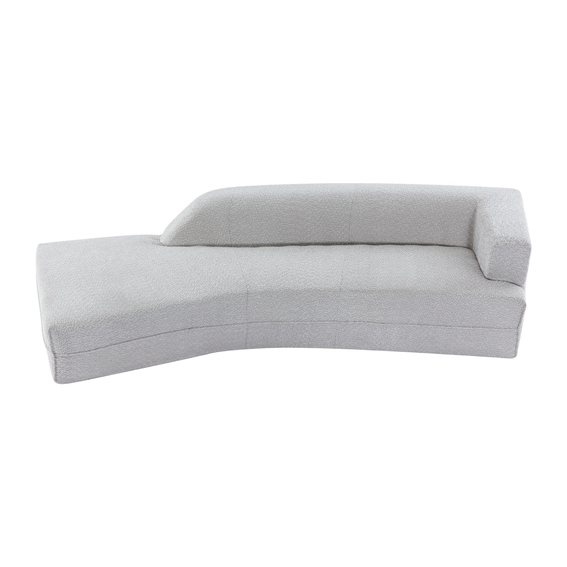 109.4" Curved Chaise Lounge Modern Indoor Sofa Couch For Living Room, Grey Grey Boucle