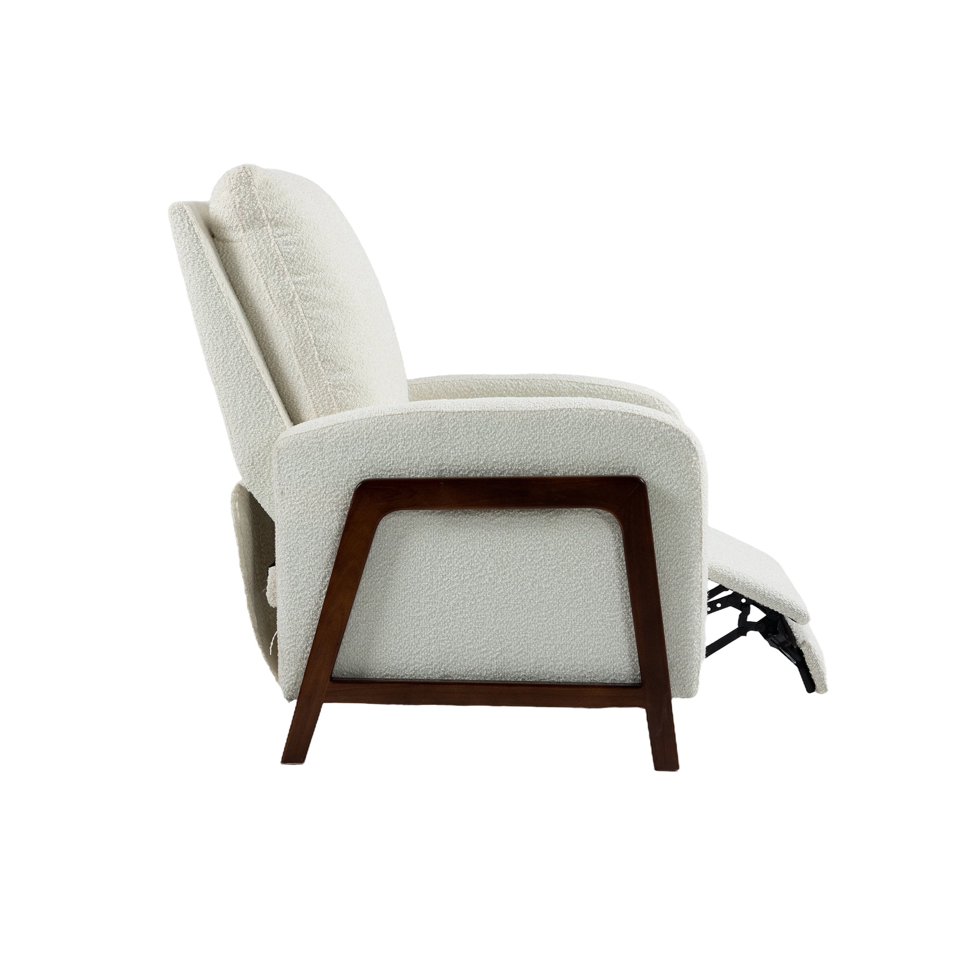 Coolmore Recliner Chair Adjustable Home Theater Single Fabric Recliner Sofa Furniture With Thick Seat Cushion And Backrest Modern Living Room Recliners Beige Boucle